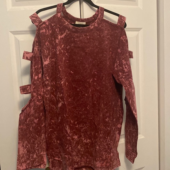 ODDY Tops Nwt Oddy Burgundy And Blush Splatter Shirt Sz 3xl Poshmark